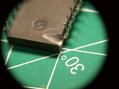 v-shape cut in IC body